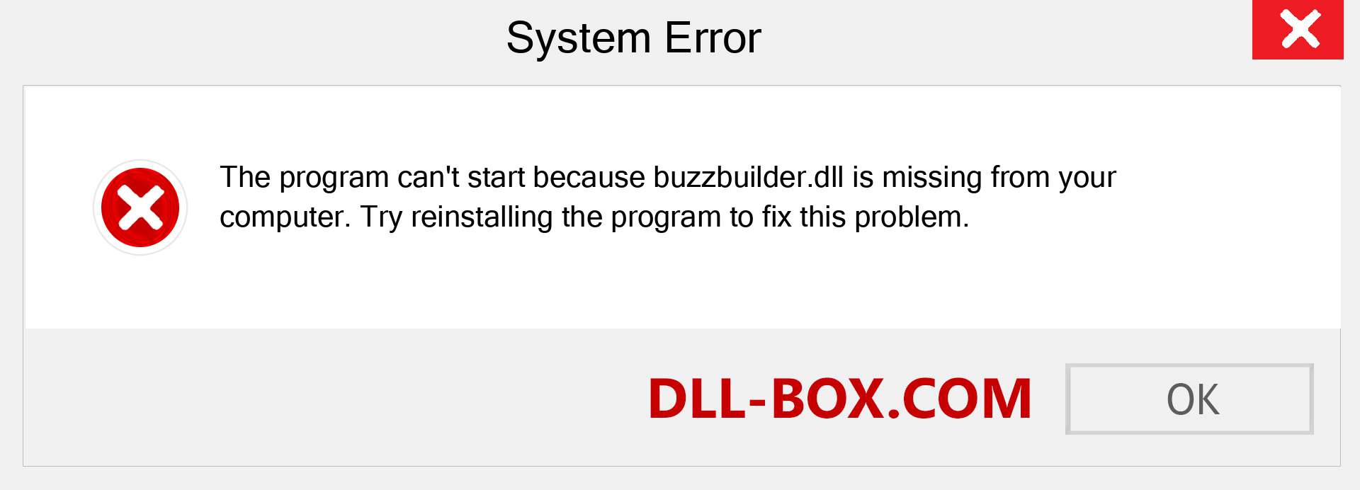 buzzbuilder.dll file is missing?. Download for Windows 7, 8, 10 - Fix  buzzbuilder dll Missing Error on Windows, photos, images